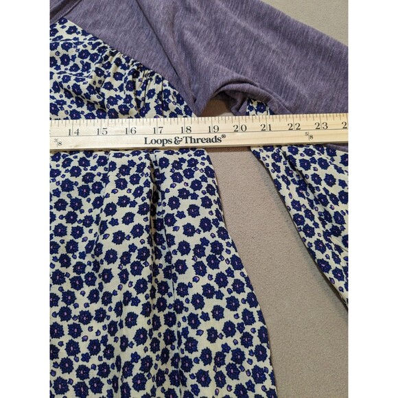 Umgee Blouse Women Small Boho/Hippie Floral/Paisley Bell Sleeve Top Purple/Blue - Picture 7 of 10